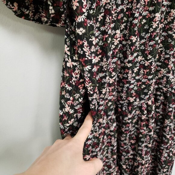 Draper James Womens Dark Cottagecore Floral Midi Dress Size XXL Tiered Prairie - Picture 4 of 11
